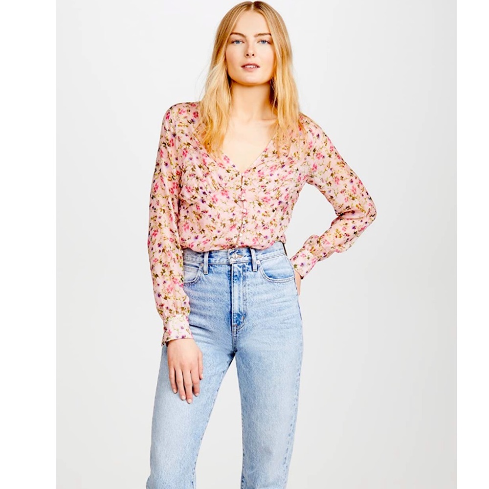 Cami NYC, The Hope Bodysuit, Floral, Size XS, non-stretch chiffon